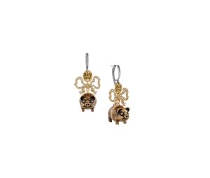 Vivienne Westwood Alexina Earrings Oxi Silver-Oxi Brass-Gold-Black Patina-White