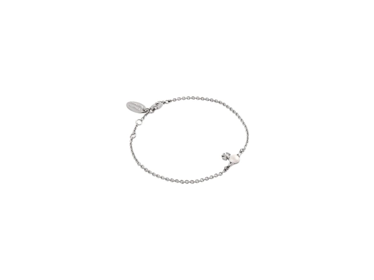 Balbina Earrings in Platinum & Cream Pearl