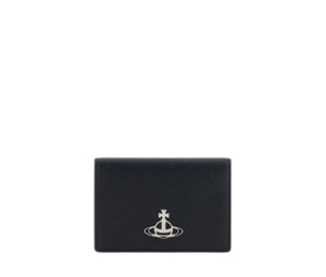 Buy Vivienne Westwood Black Card Holder In Calf Leather With Silver Tone Logo at Sasom – Authentic and Ready to Ship