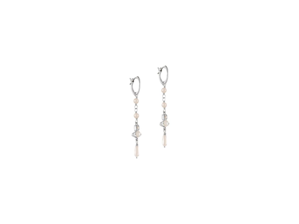 Vivienne Westwood Emiliana Earrings Platinum-Creamrose Pearl