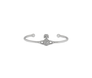 Buy Vivienne Westwood Grace Bas Relief Open Bangle Platinum Crystal at Sasom – Authentic and Ready to Ship