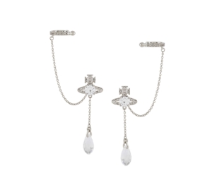 Buy Vivienne Westwood Henriette Earrings In Light-Catching and White Cubic Zirconia Crystals With Silver-Tone at Sasom – Authentic and Ready to Ship