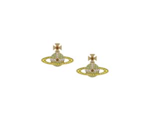 Vivienne Westwood Kika Earrings Gold-Peridot-Citrine-White-Smoked Topaz Crystal