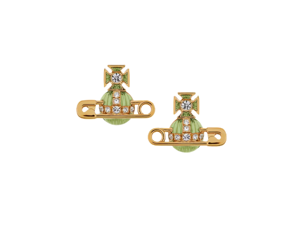 Buy Vivienne Westwood Kitty earrings In citrus green | SASOM