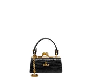 Buy Vivienne Westwood Lizard Doll Bag In Lizard-Embossed Finish With Metal Hardware And Branding Black at Sasom – Authentic and Ready to Ship