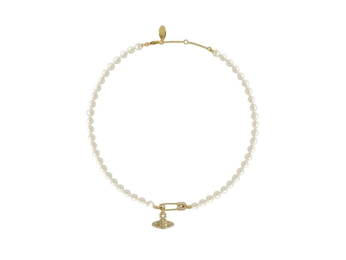 vivienne westwood lucrece pearl necklace in gold 1