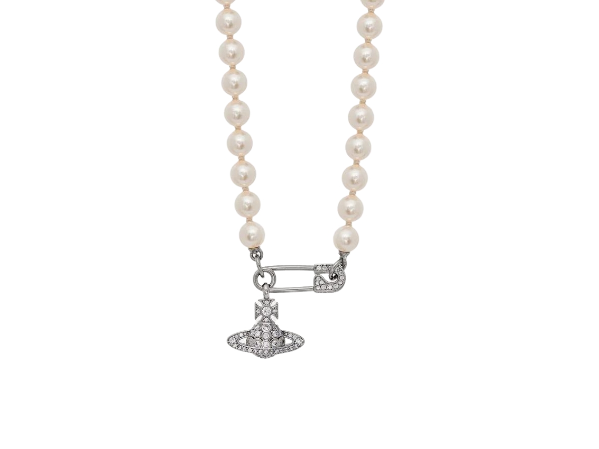 Silver pearl vivienne on sale westwood necklace