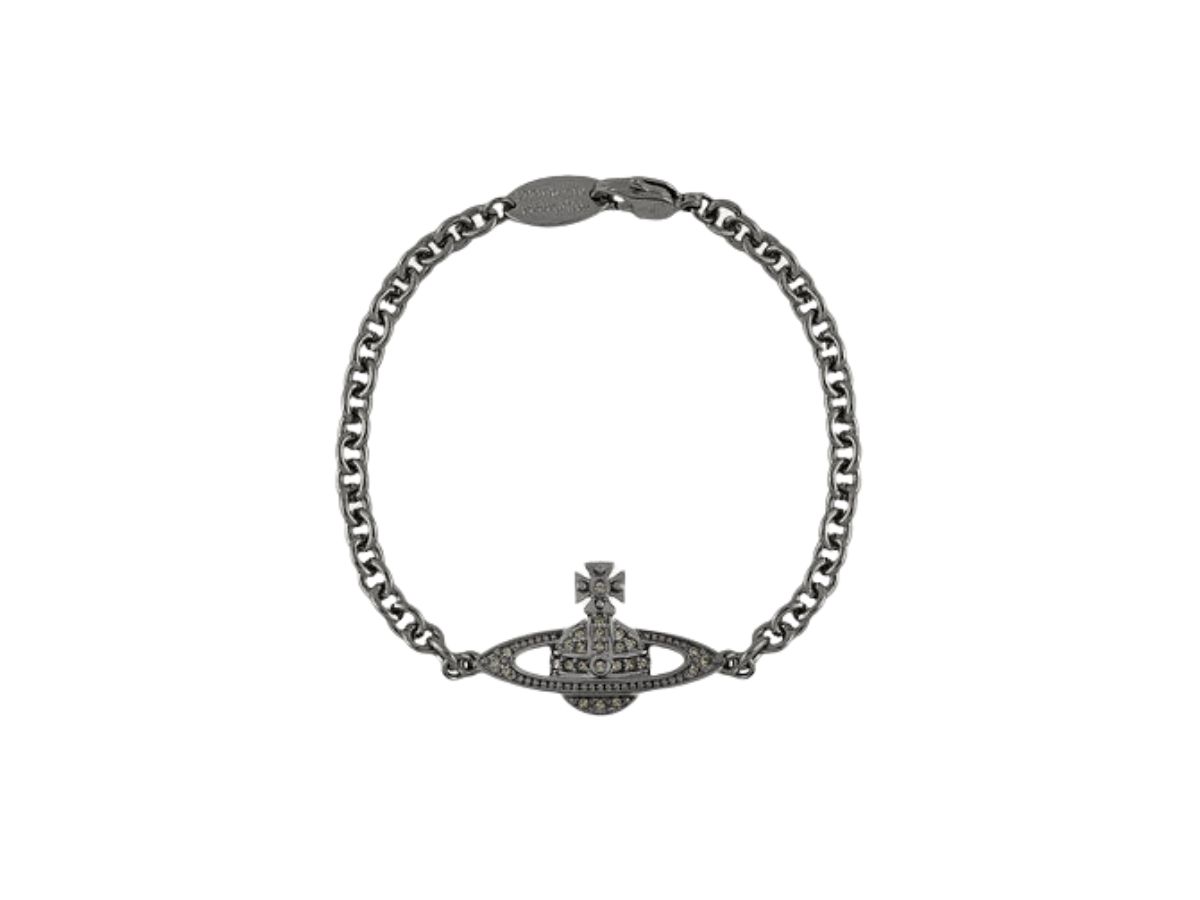 Vivienne Westwood Man. Mini Bas Relief Chain Bracelet In Gunmetal