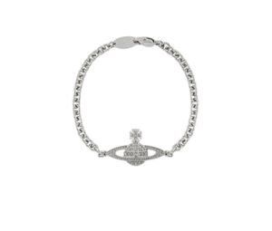 Buy Vivienne Westwood Man. Mini Bas Relief Chain Bracelet In Silver-Tone Trace Chain Platinum Crystal at Sasom – Authentic and Ready to Ship