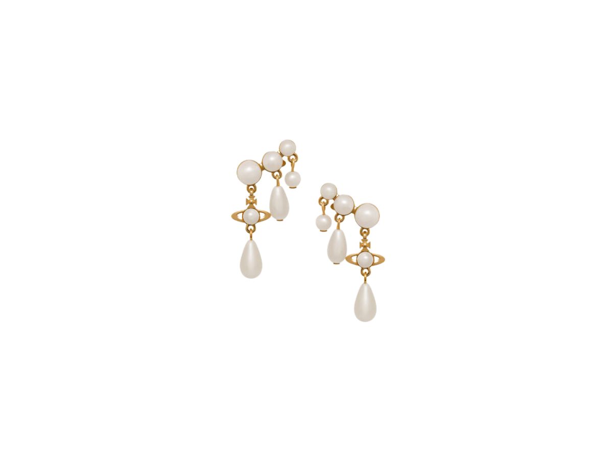 Vivienne Westwood Marybeth Earrings Gold-Creamrose Pearl