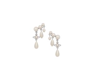 Vivienne Westwood Marybeth Earrings Platinum-Creamrose Pearl