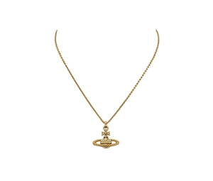 Vivienne Westwood Mayfair Bas Relief Pendant Neklace In Gold-tone Plated With Orb-Shape Crystal