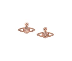 Vivienne Westwood Mini Bas Relief Earrings In Brass Pink Gold