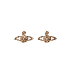 Vivienne Westwood Mini Bas Relief Earrings Pink Gold-Tone