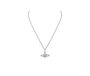 Vivienne Westwood Mini Bas Relief Pendant In Silver-Tone Plating With Crystal-Encrusted Orb