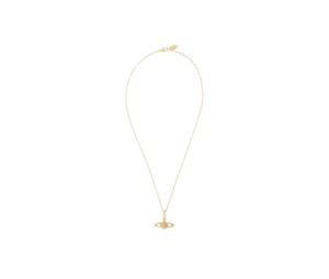 Vivienne Westwood Mini Bas Relief Pendant Necklace In Brass Gold