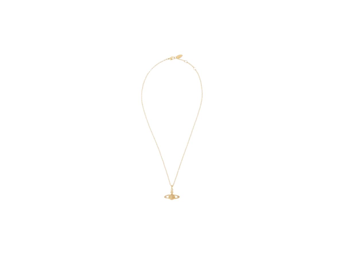 vivienne westwood mini bas relief pendant necklace in brass gold 1