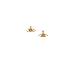 Vivienne Westwood Nano Solitaire Earrings Gold-Rose Gold Crystal