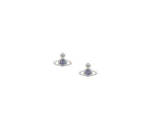 Vivienne Westwood Nano Solitaire Earrings Platinum-Vitrail Light Crystal