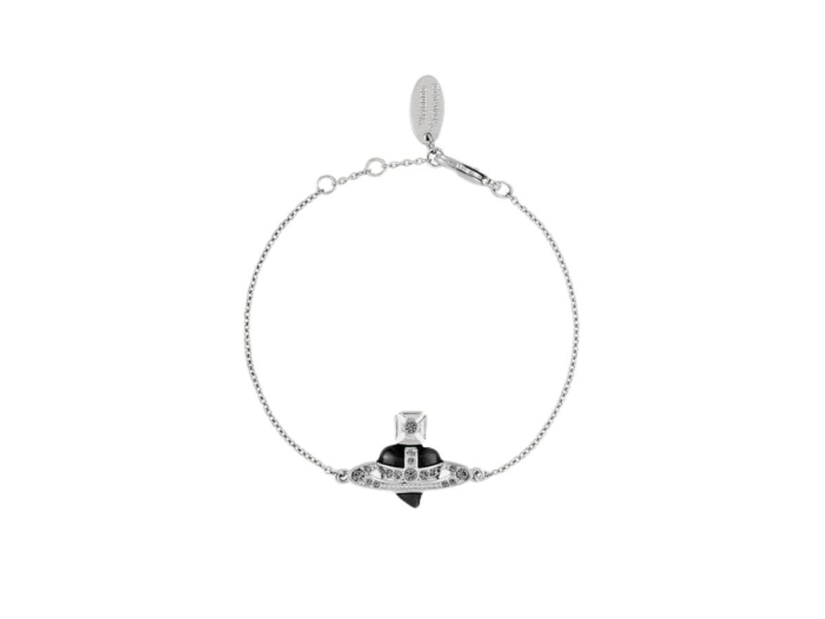 Vivienne Westwood New Diamante Heart Bracelet In Platinum