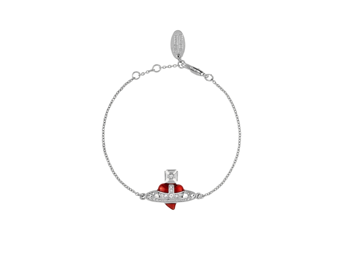 Vivienne Westwood/NEW DIAMANTE HEART ブレスレット/svw493 Vivienne Westwood New Diamante Heart Bracelet With Silver