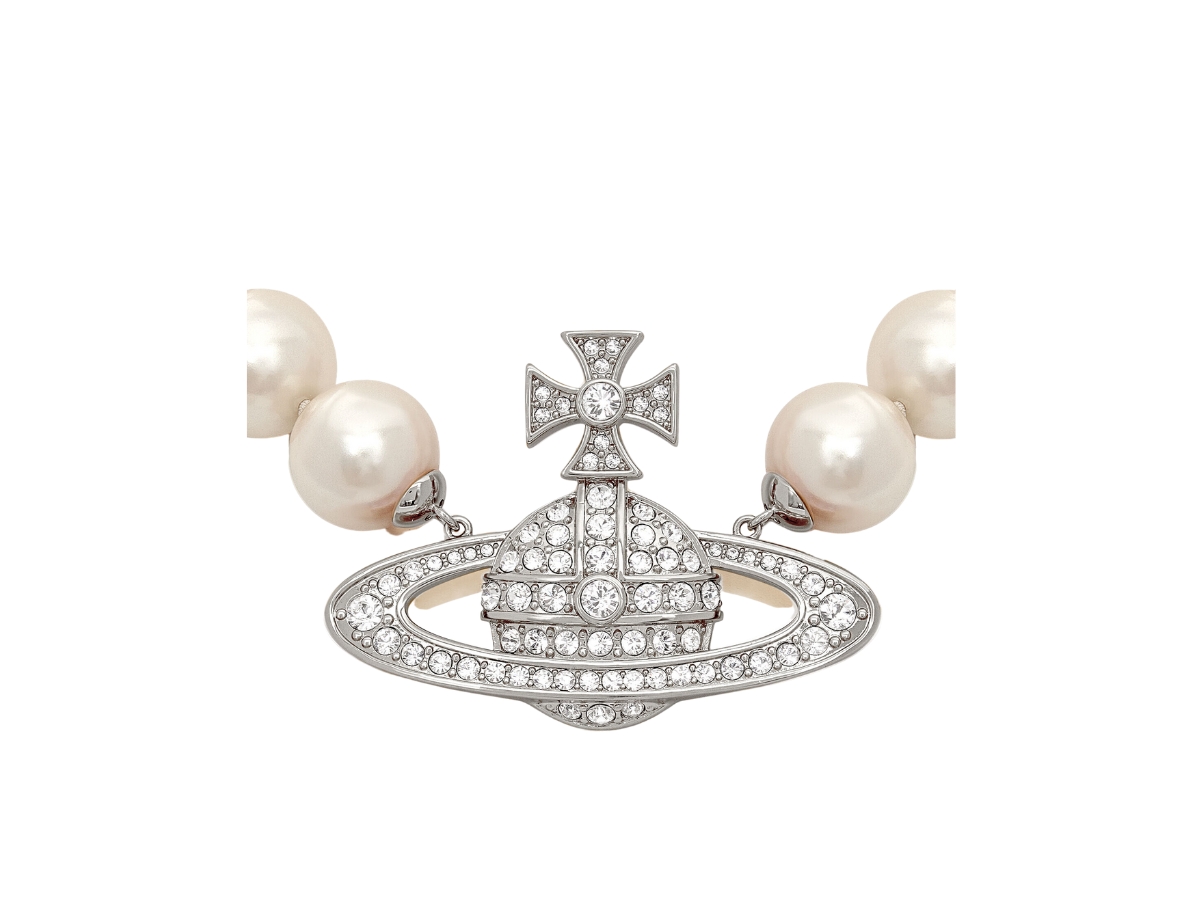 SASOM เครื่องประดับ Vivienne Westwood Neysa Pearl Choker In Silver