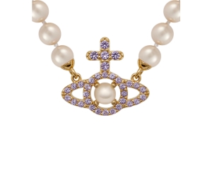Vivienne Westwood Olympia Pearl Necklace Platinum White