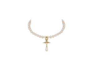 Buy Vivienne Westwood One Row Pearl Drop Choker Gold-Pearl-Multi at Sasom – Authentic and Ready to Ship