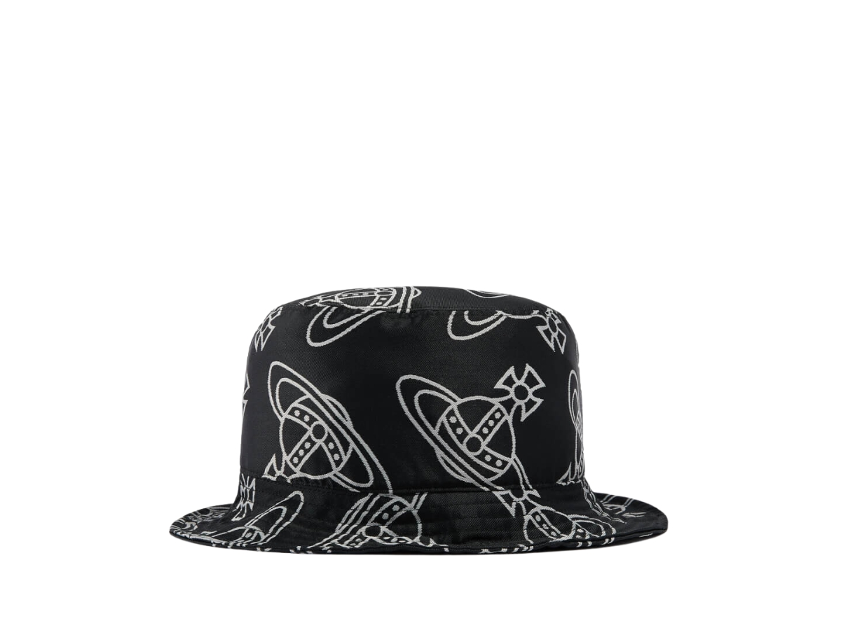 Vivienne Westwood Orb Printed Canvas Bucket Hat Black