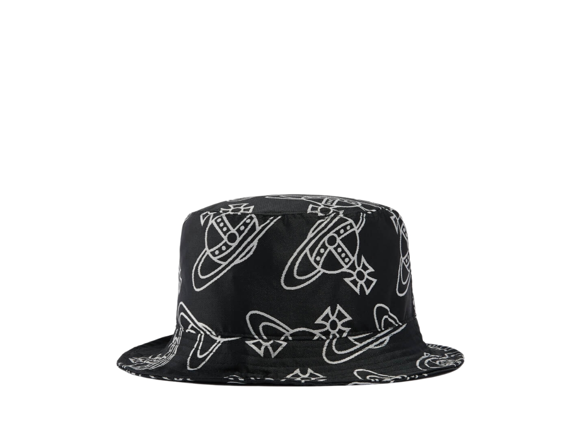 Vivienne Westwood Orb Printed Canvas Bucket Hat Black