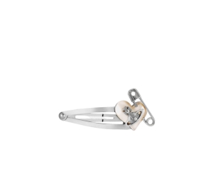 Vivienne Westwood Orietta Hair Clip In Silver-tone Brass And Pearl