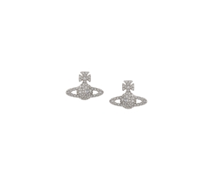 Buy Vivienne Westwood Grace Bas Relief Stud Earrings Platinum Crystal at Sasom – Authentic and Ready to Ship