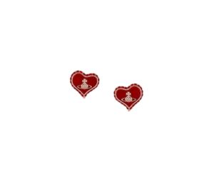 Vivienne Westwood Petra Earrings Rose Gold-Flame Red