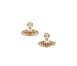 Vivienne Westwood Pina Bas Relief Earrings In Brass Rhodium