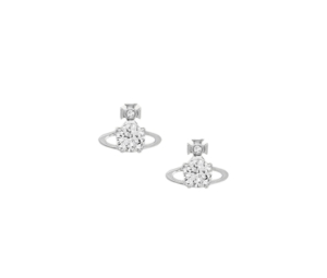 Vivienne Westwood Reina Earrings In Platinum Hardware With White Cz
