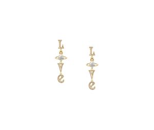 Vivienne Westwood Roderica Long Earrings Gold-White Cz