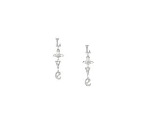 Vivienne Westwood Roderica Long Earrings Platinum-White Cz