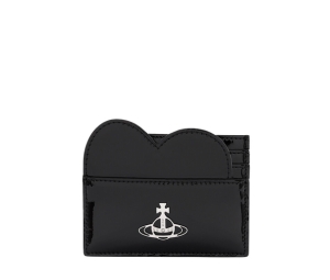 Buy Vivienne Westwood Shiny Patent Heart Card Holder  In Leather Black at Sasom – Authentic and Ready to Ship