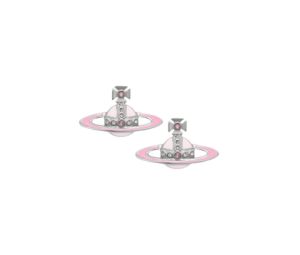 Vivienne Westwood Small Neo Bas Relief Earrings Platinum-Vintage Rose-White Crystal