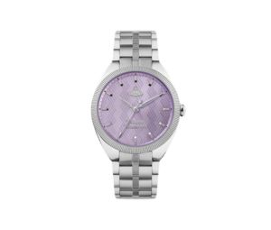 Vivienne Westwood The Mews In Brushed Finish And Silver-Tone Plating With Purple Dial