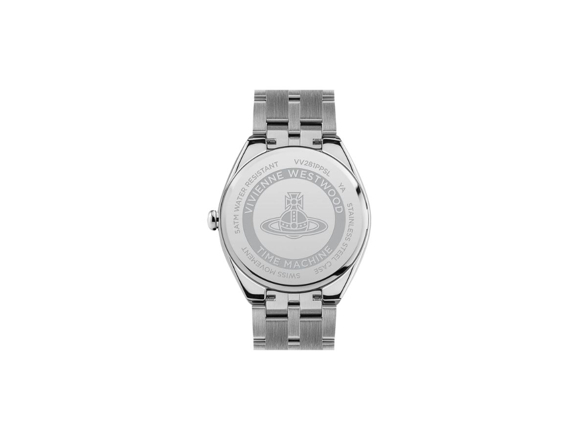 Vivienne Westwood The Mews In Brushed Finish And Silver-Tone Plating With Purple Dial