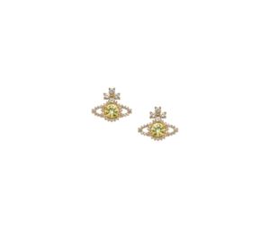Vivienne Westwood Valentina Orb Earrings Gold-Yellow-Light Yellow Cz