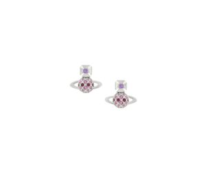Vivienne Westwood Willa Bas Relief Earrings Platinum-Violet-Light Amethyst-Amethyst Crystal