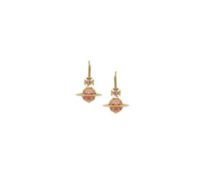 Vivienne Westwood Willa Earrings Gold-Light Rose-Rose-Fuchsia Crystal