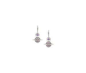 Vivienne Westwood Willa Earrings Platinum-Violet-light Amethyst-Amethyst Crystal