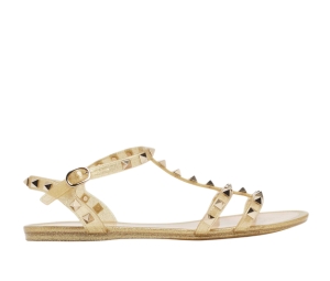 Buy Valentino Glitter Rubber Rockstud Sandals Gold (W) at Sasom – Authentic and Ready to Ship