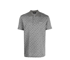 Buy Versace Jacquard Monogram Polo Shirt Grey at Sasom – Authentic and Ready to Ship