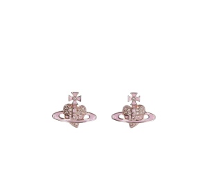 Buy Vivienne Westwood Reverse Heart Studs Earrings Pink Gold at Sasom – Authentic and Ready to Ship