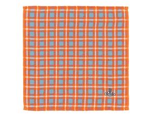 Buy Vivienne Westwood Handkerchief Classic Planetary Logo Embroidered Plaid Scarf Orange at Sasom – Authentic and Ready to Ship