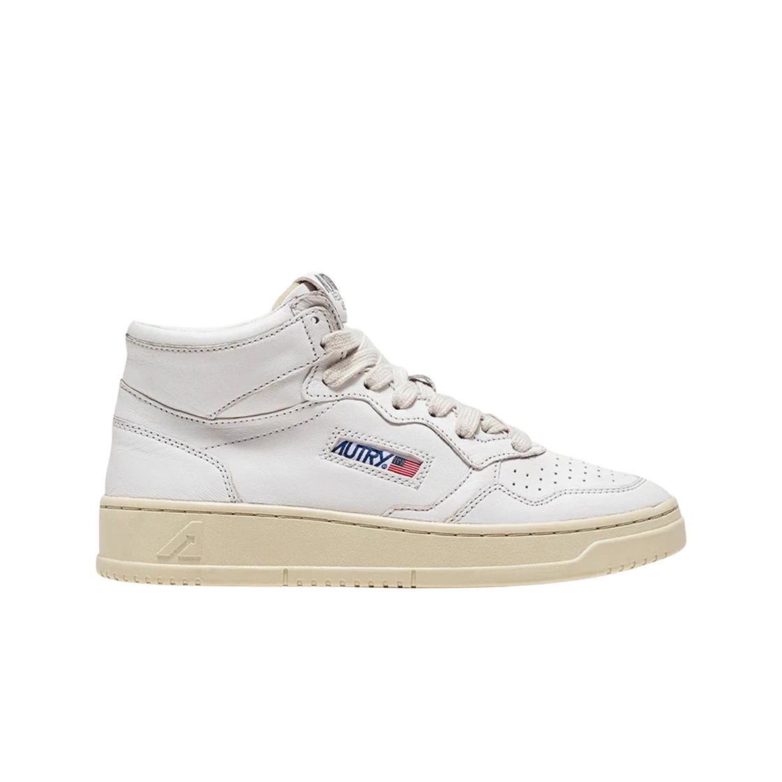W) Autry Medalist Mid Goatskin Sneakers White